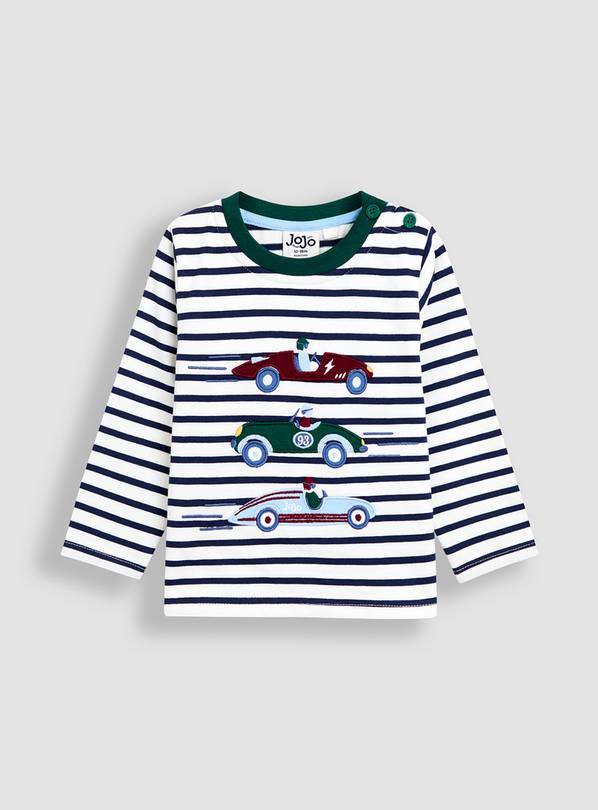 JOJO MAMAN BÉBÉ Classic Racer Applique Top 6-12 months
