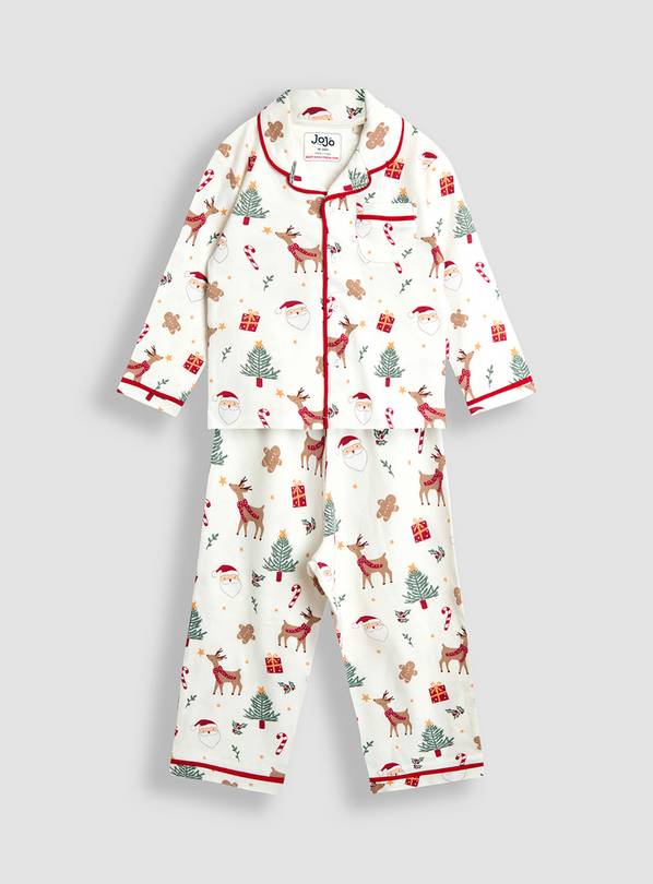 JOJO MAMAN BÉBÉ Christmas Print Jersey Collar Pyjamas 6-7 Years