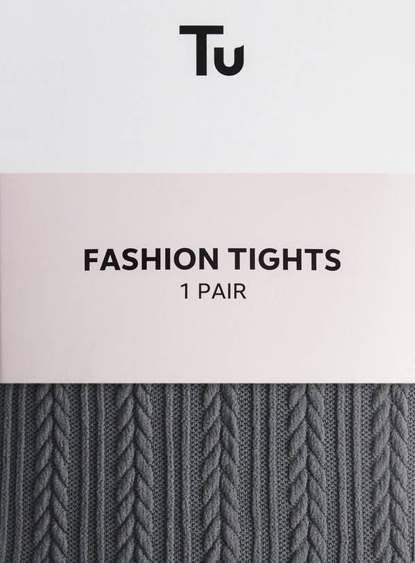 Charcoal Cable Tights 40 Denier XL