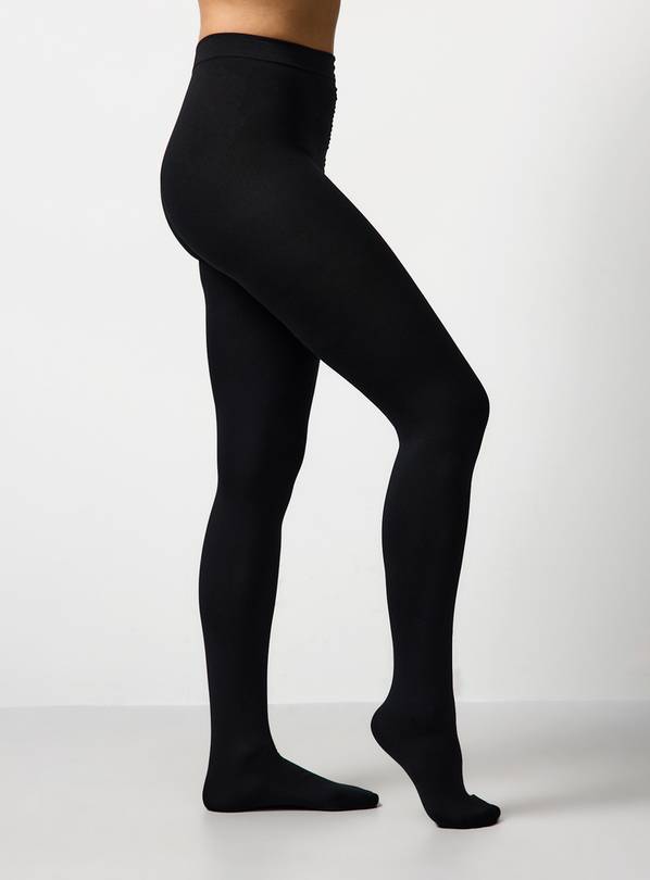 Black Fleece Lined Tights 40 Denier M