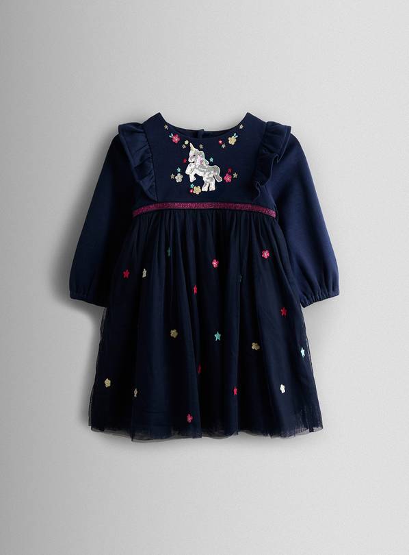 JOJO MAMAN BÉBÉ Unicorn Applique Tulle Party Dress 12-18 months