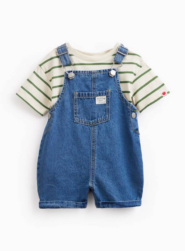 Denim Dungarees & T-Shirt Set 3-6 months