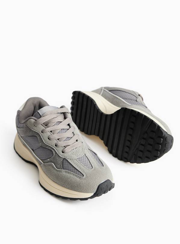 Grey Tonal Retro Runner Trainer 4
