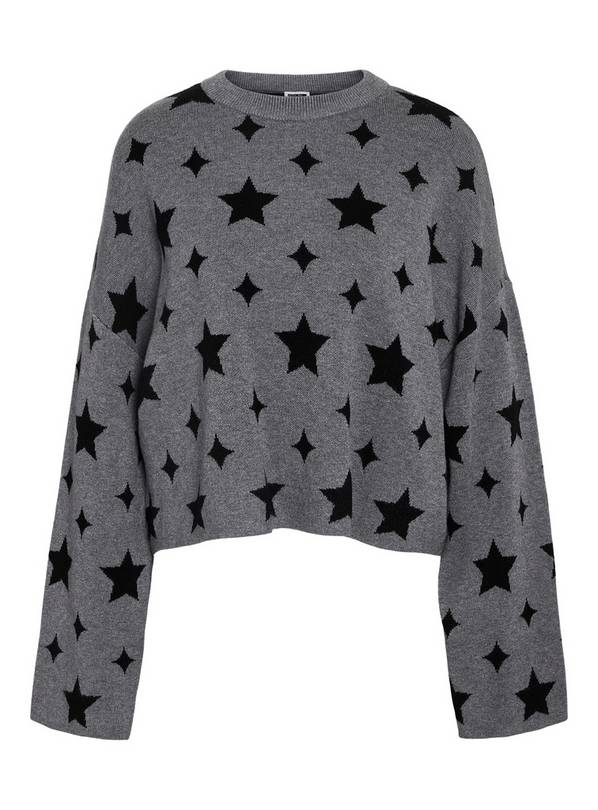 NOISY MAY Knitted Jumper In Grey L/UK12