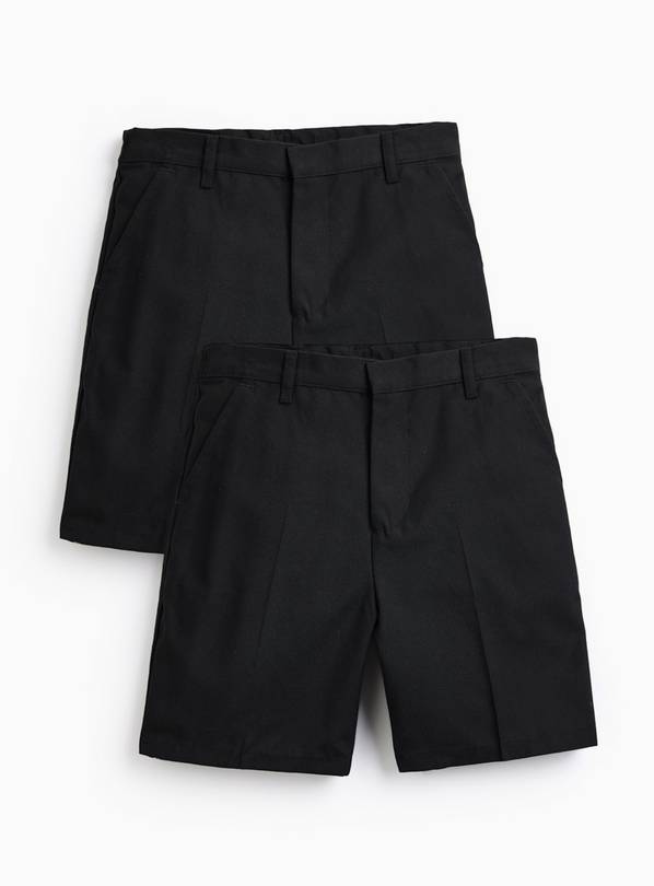 2 Pack Classic Black Shorts Generous Fit 6 years