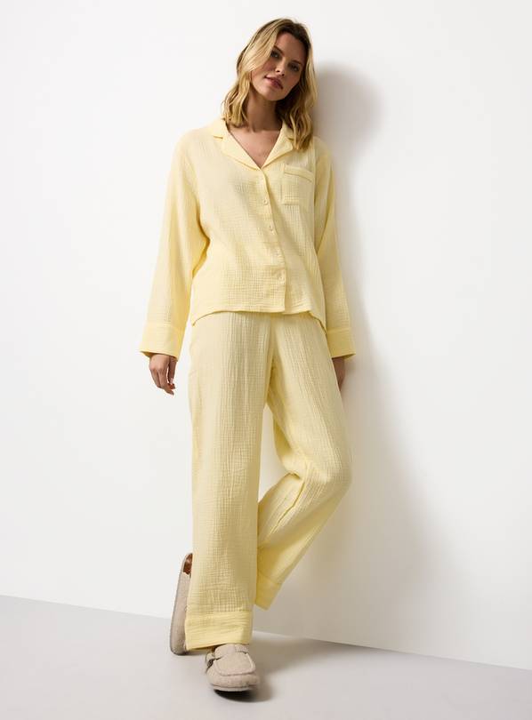Yellow Double Cloth Traditional Pyjamas S
