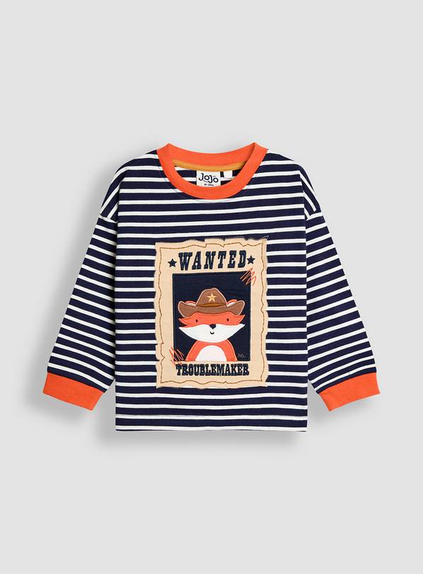 JOJO MAMAN BÉBÉ Fox Mischief Maker Applique Top 6-12 months