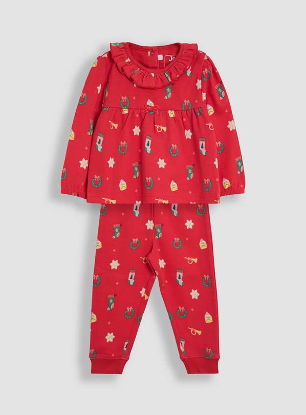 JOJO MAMAN BÉBÉ Christmas Printed Pretty Jersey Pyjamas 12-18 months