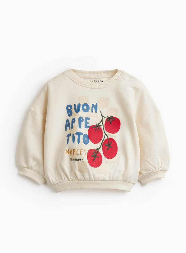 Cream Tomato Print Sweatshirt 6-9 months