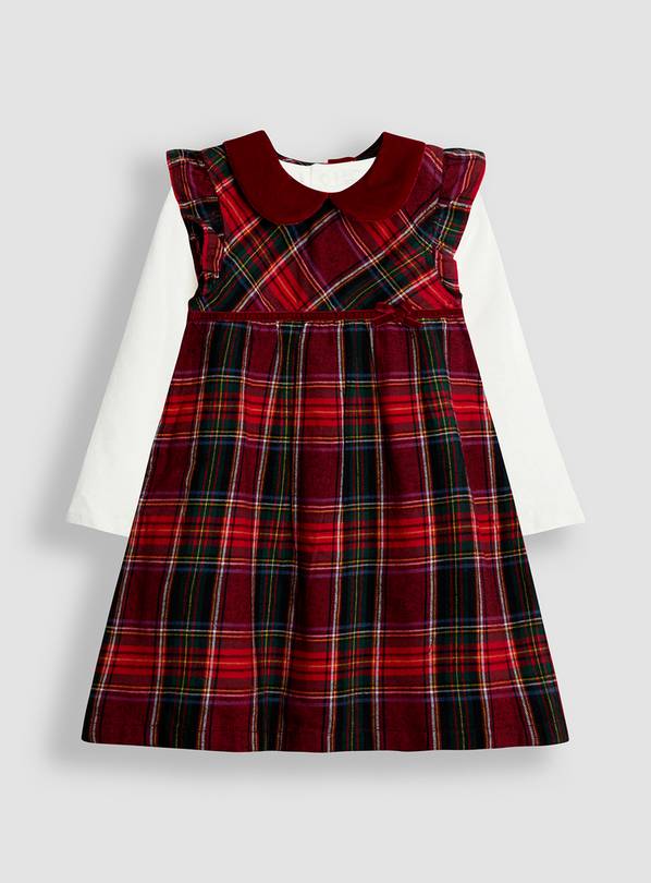 JOJO MAMAN BÉBÉ Tartan Baby Dress & Body Set Up To 3 mths