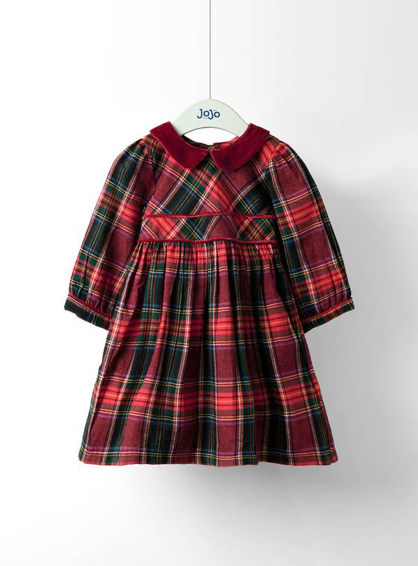 JOJO MAMAN BÉBÉ Check Party Dress With Peter Pan Collar 6-12 months