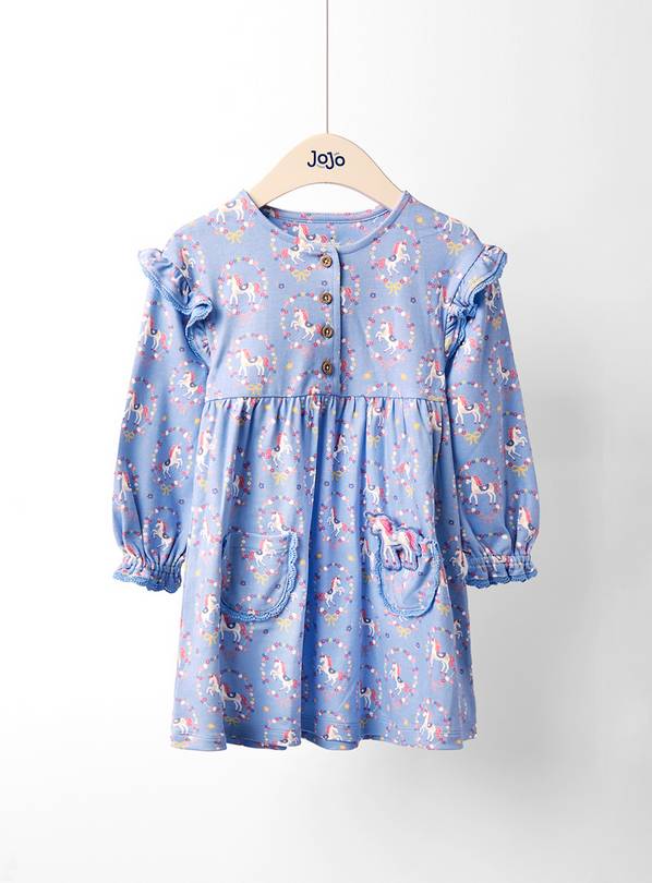 JOJO MAMAN BÉBÉ Unicorn Floral Button Front Dress 6-12 months