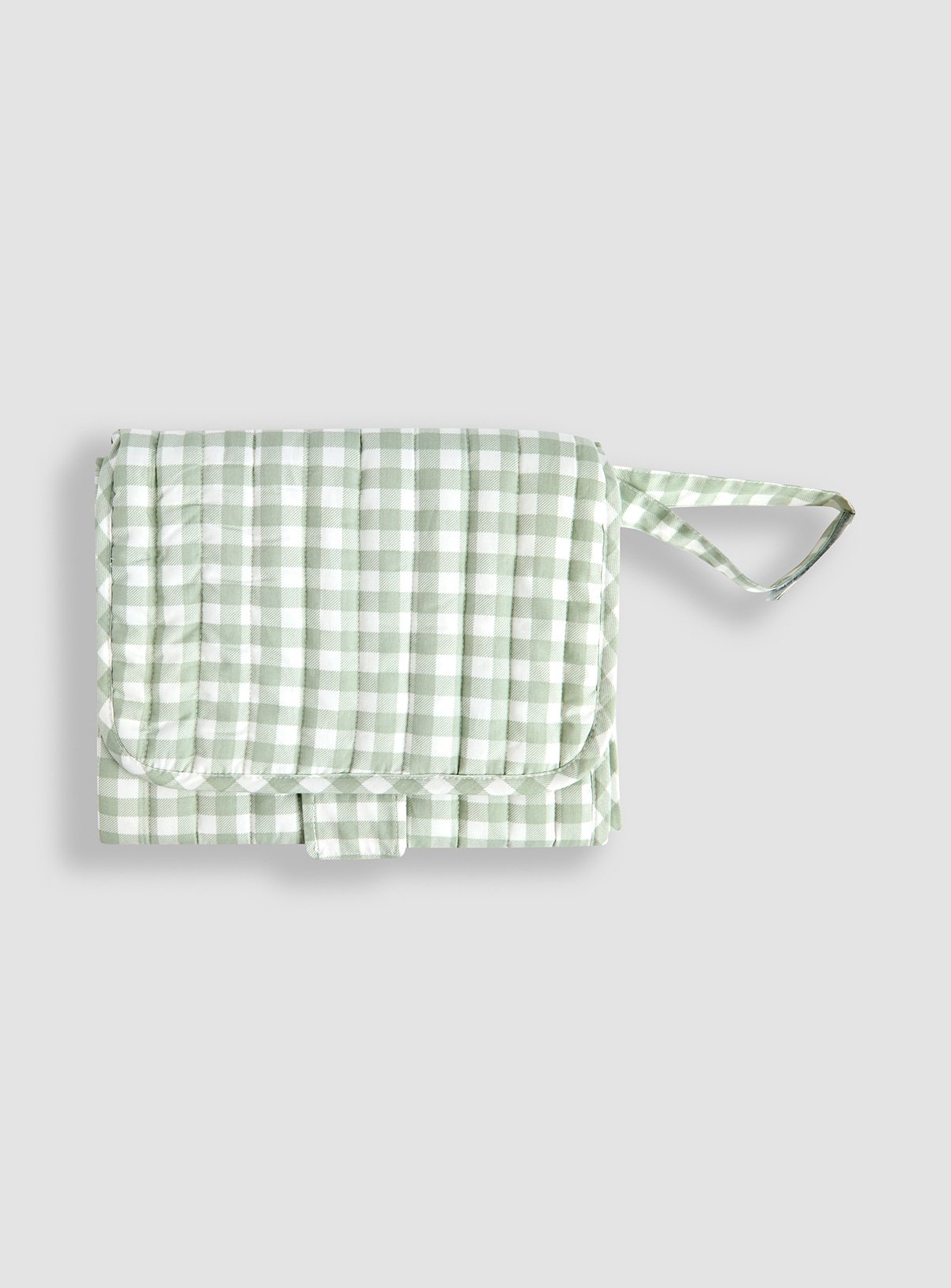 Green JOJO MAMAN BÉBÉ Quilted Travel Changing Mat Green Gingham One Size - JoJo Maman Bebe by Sainsbury's