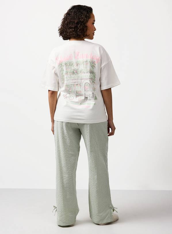 Green & White Slow Sunday Print Pyjamas 22