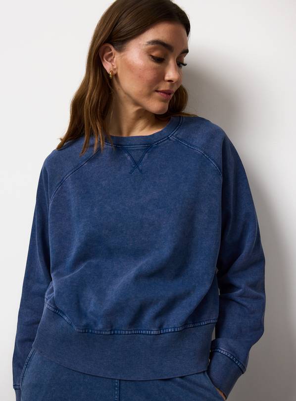 Blue Washed Crew Co-ord Sweatshirt XXL
