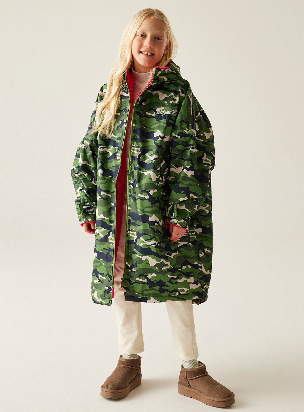 REGATTA Junior Unisex Waterproof Robe Camo 3-5 Years - Image 1 thumbnail