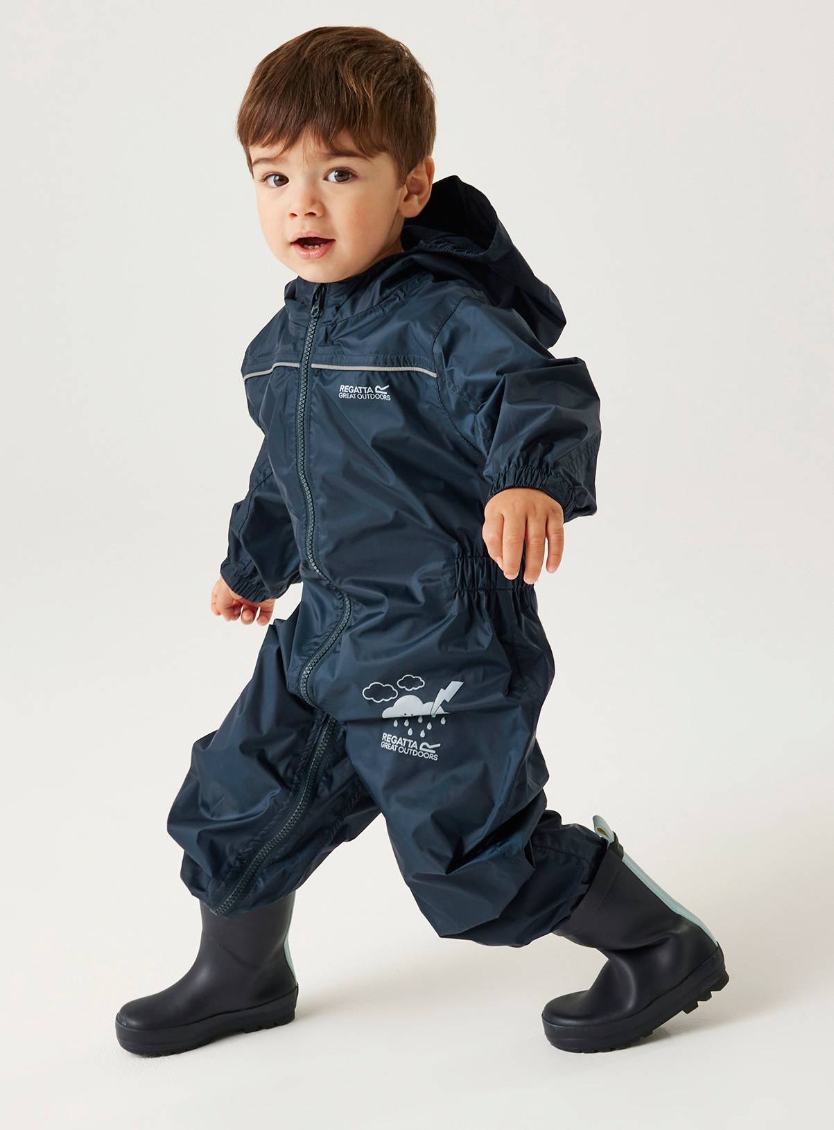REGATTA Puddle IV All In One Suit Navy 6-12 months - Image 1