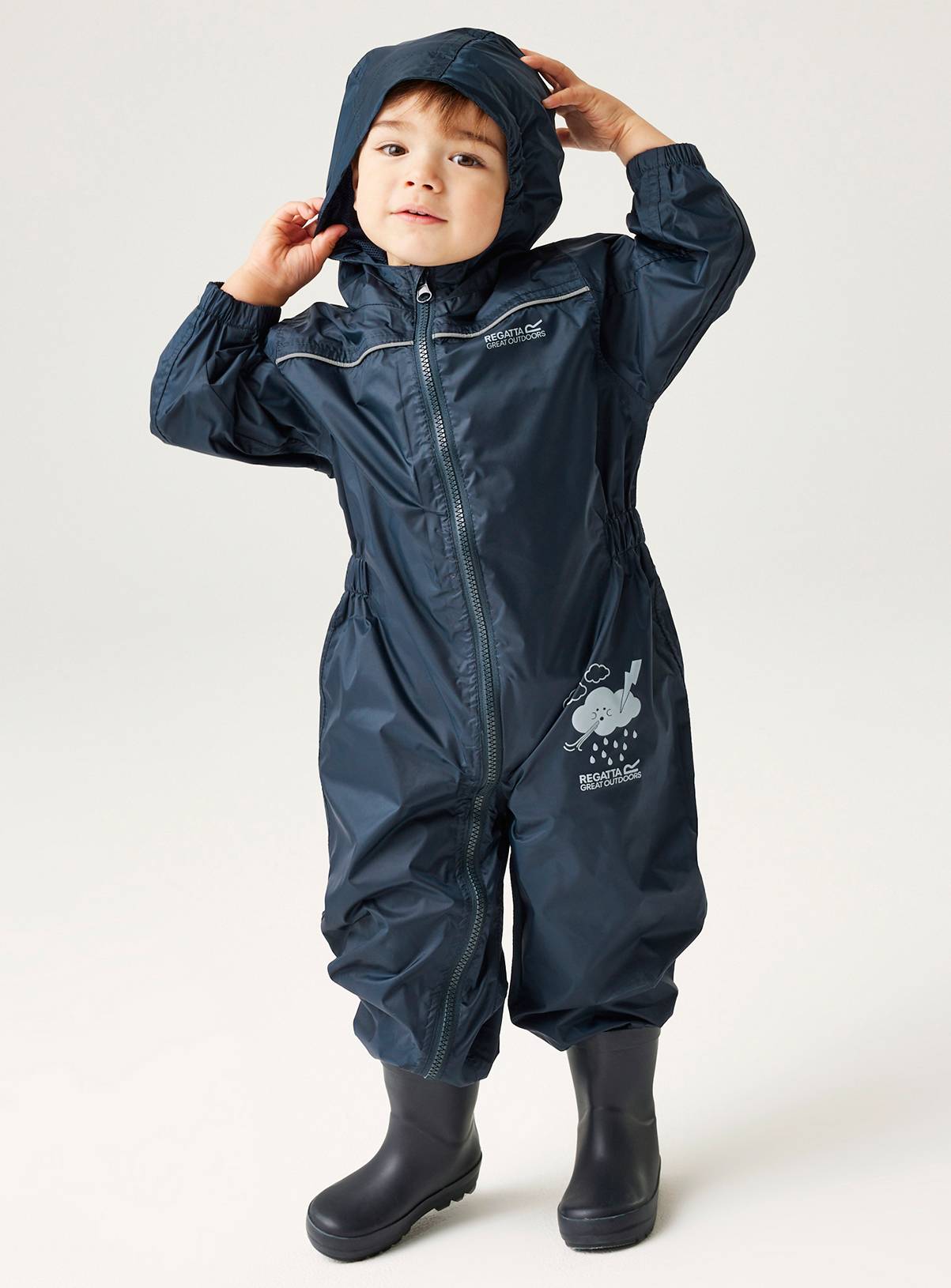 REGATTA Puddle IV All In One Suit Navy 6-12 months - Image 5