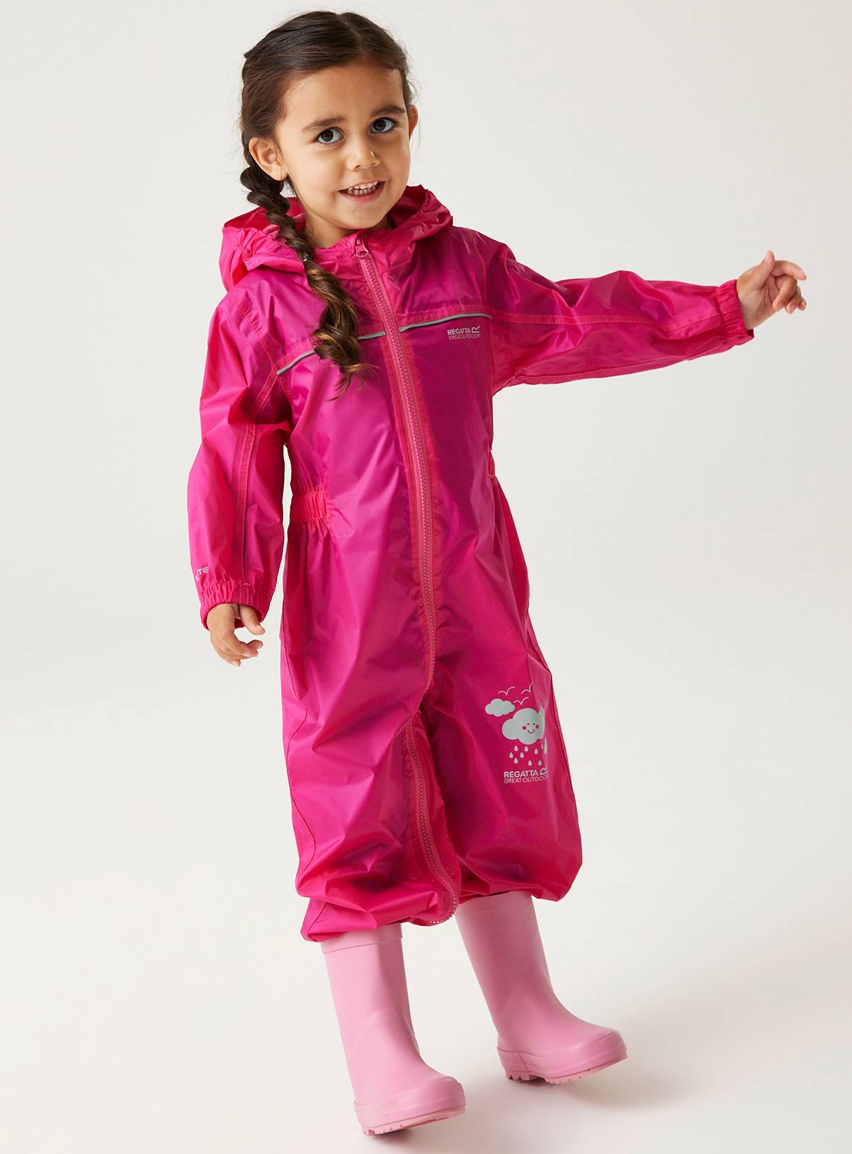 REGATTA Puddle IV All In One Suit Pink 12-18 months - Image 1