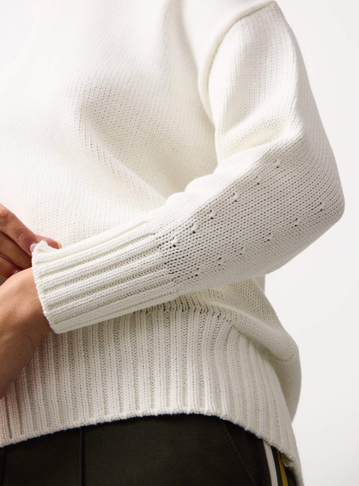 Cream Oversized Crew Neck Jumper XL - Image 3 thumbnail