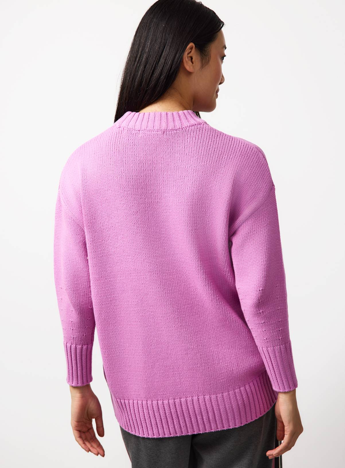 Pink Oversized Crew Neck Jumper S - Image 4