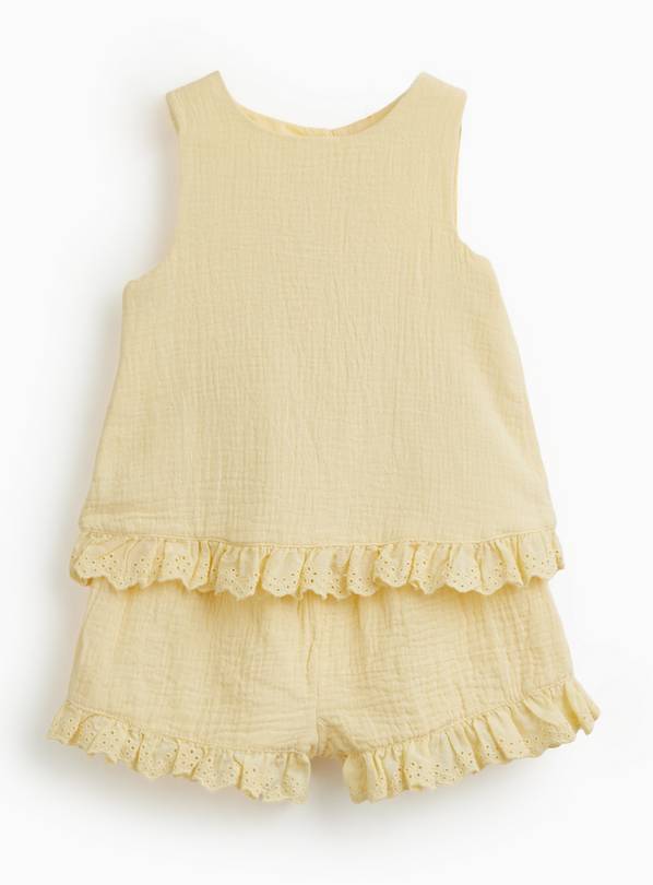 Yellow Frill Detail Top & Shorts Set 3-6 months