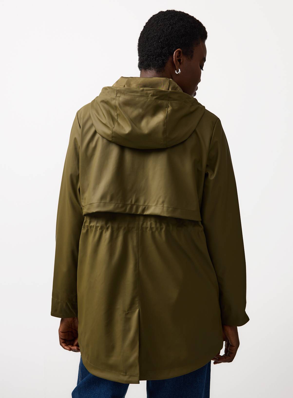 Khaki Rubber Waisted Parka S - Image 4