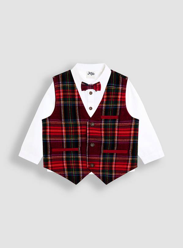 JOJO MAMAN BÉBÉ 3-Piece Bow Tie  Waistcoat & Shirt Set 6-12 months