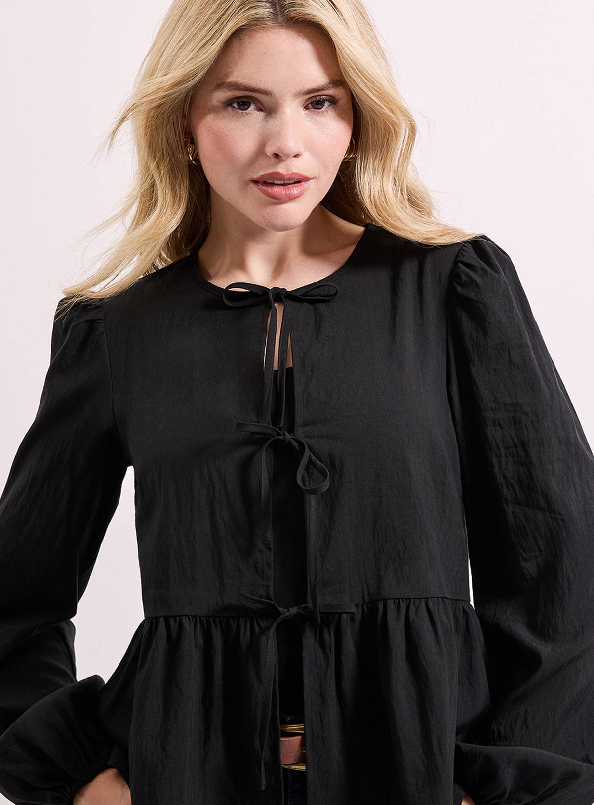 DOROTHY PERKINS Tie Front Long Sleeve Blouse 16 - Image 3
