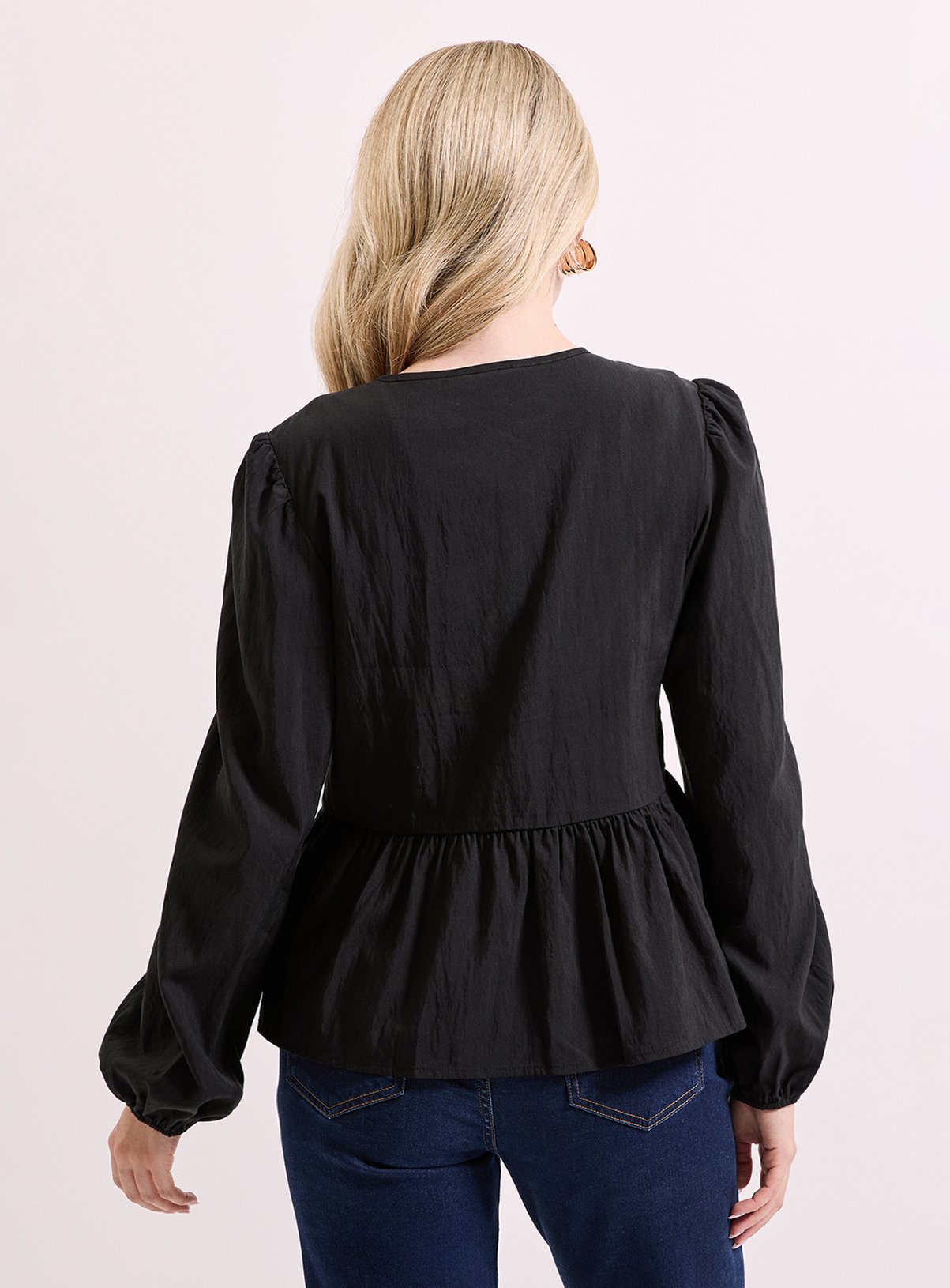 DOROTHY PERKINS Tie Front Long Sleeve Blouse 16 - Image 4 thumbnail