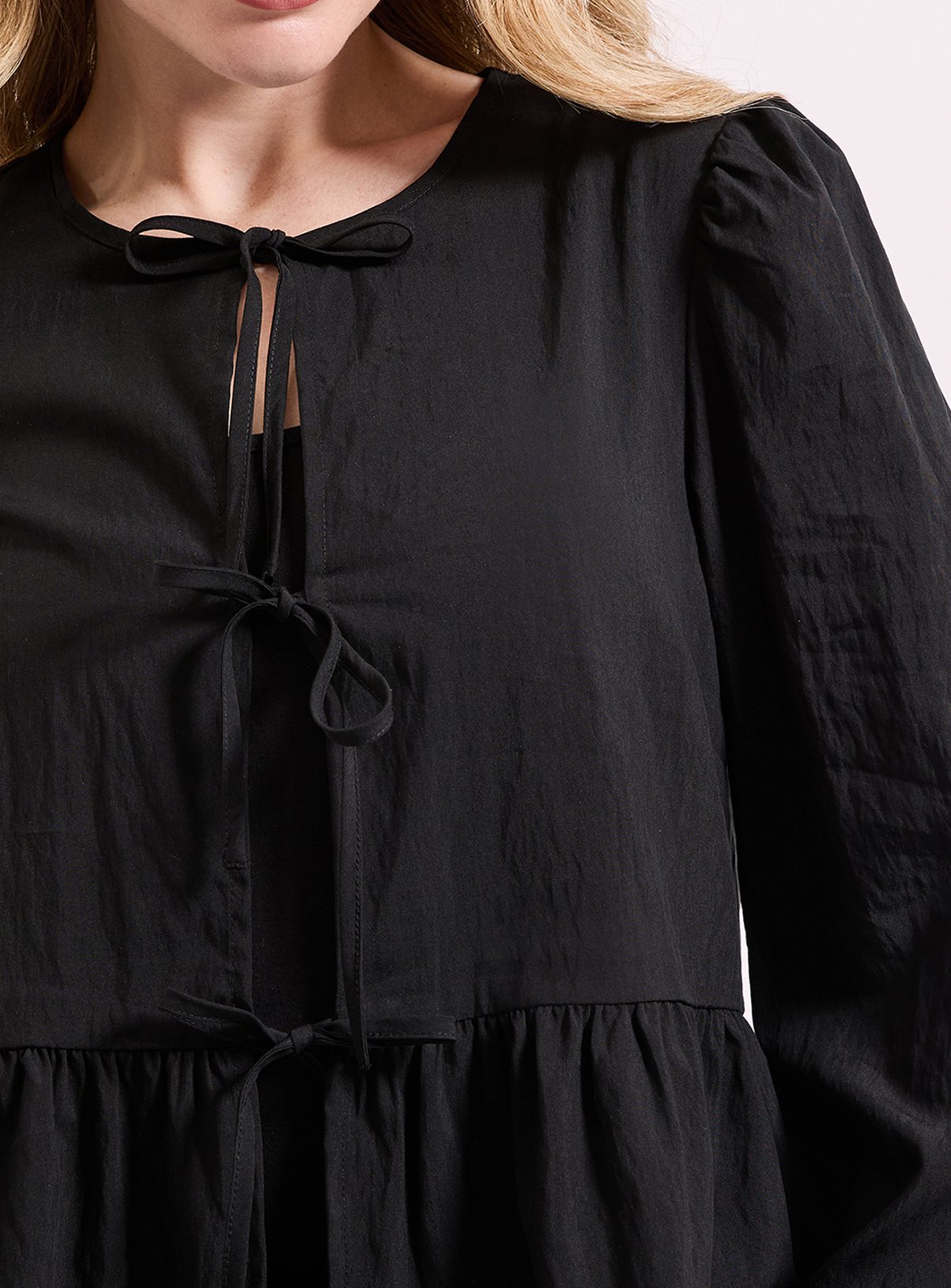 DOROTHY PERKINS Tie Front Long Sleeve Blouse 16 - Image 5 thumbnail