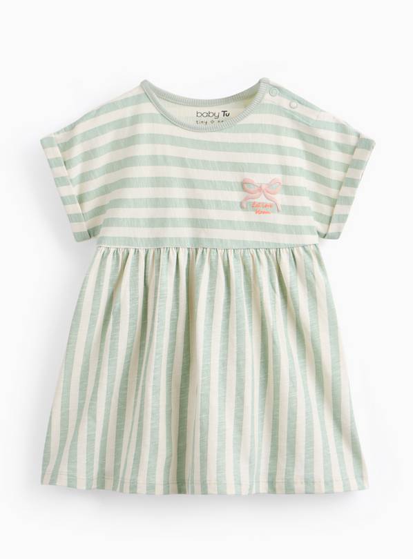 Green Striped Jersey Dress 3-6 months
