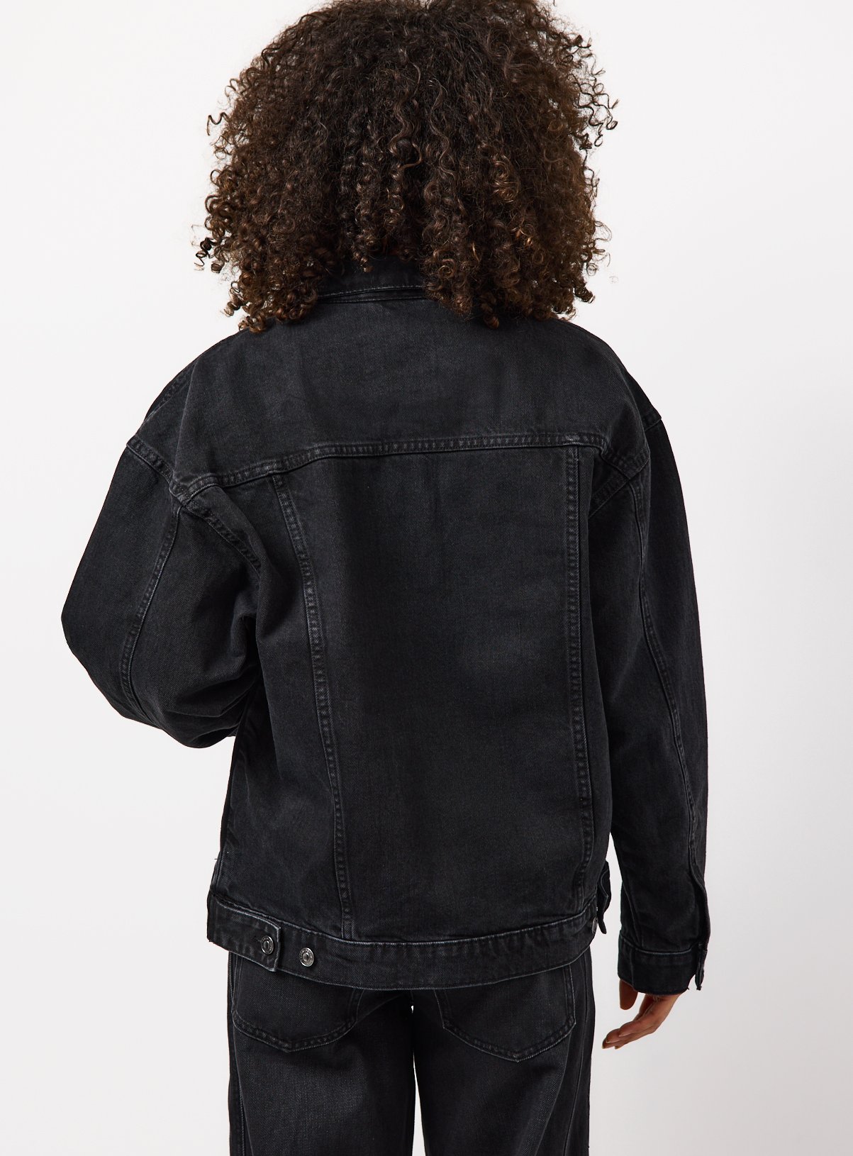 Black Oversized Trucker Jacket 6 - Image 4 thumbnail