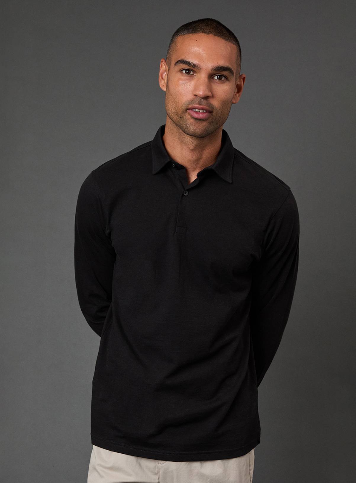 BURTON Black Long Sleeve Smart Jersey Polo Shirt S - Image 1