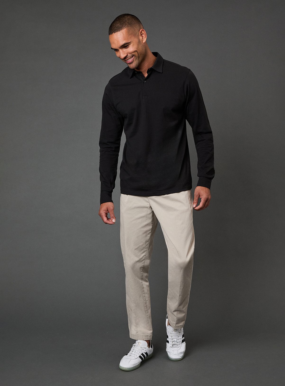 BURTON Black Long Sleeve Smart Jersey Polo Shirt S - Image 2 thumbnail