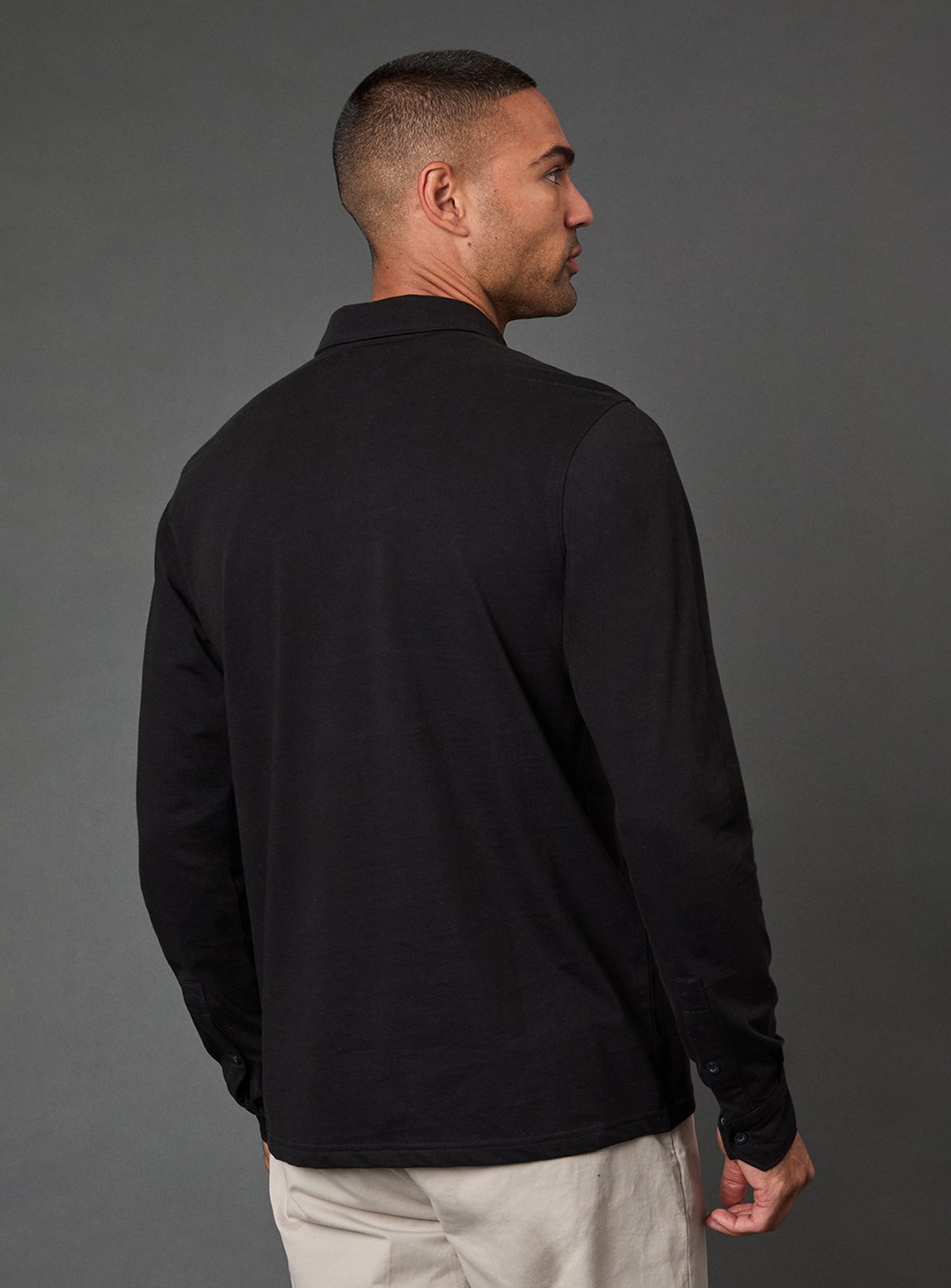 BURTON Black Long Sleeve Smart Jersey Polo Shirt S - Image 4 thumbnail