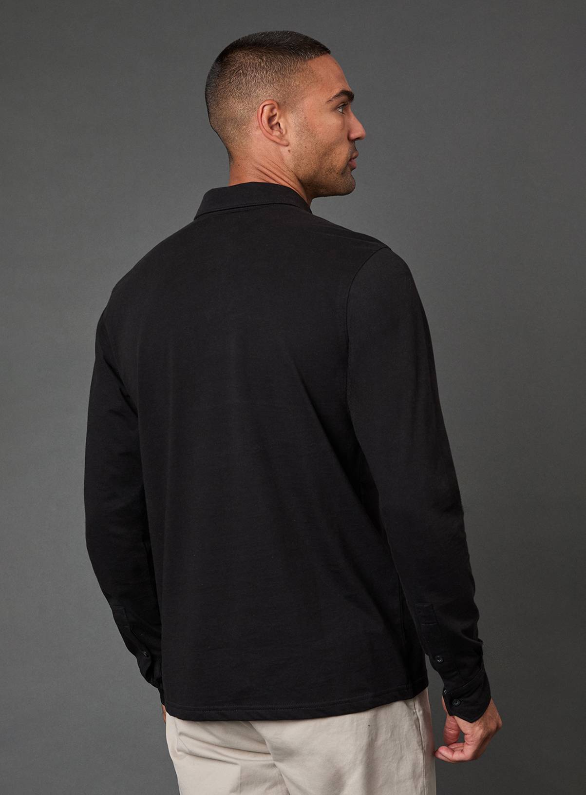 BURTON Black Long Sleeve Smart Jersey Polo Shirt S - Image 4