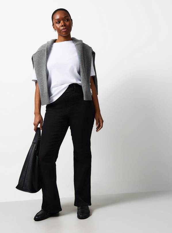 Black Denim Flared Jeggings 22