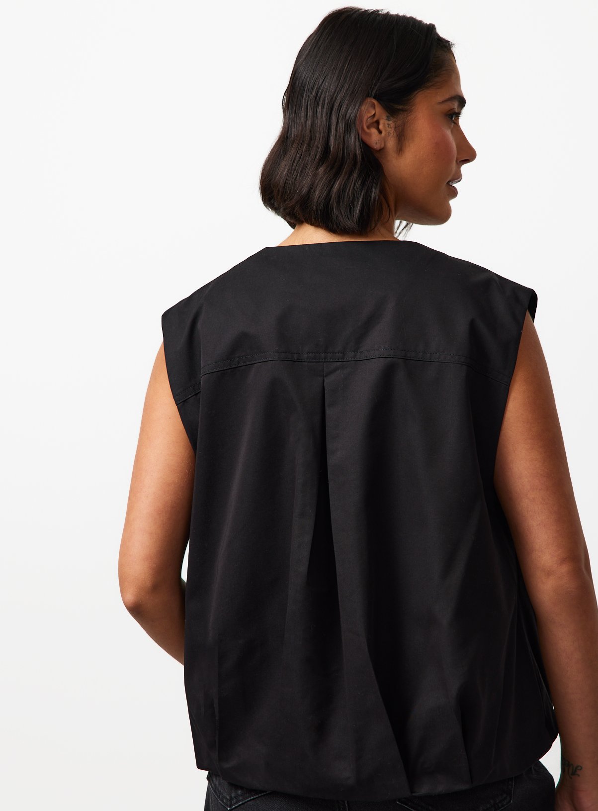 Black Collarless Zip Gilet 22 - Image 4 thumbnail