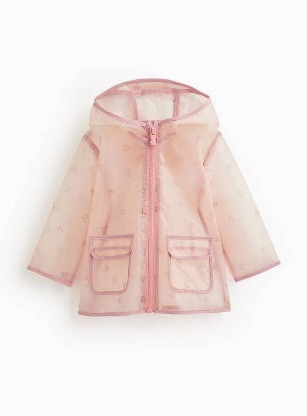 Floral Print See-Through Hooded Mac 9-12 months