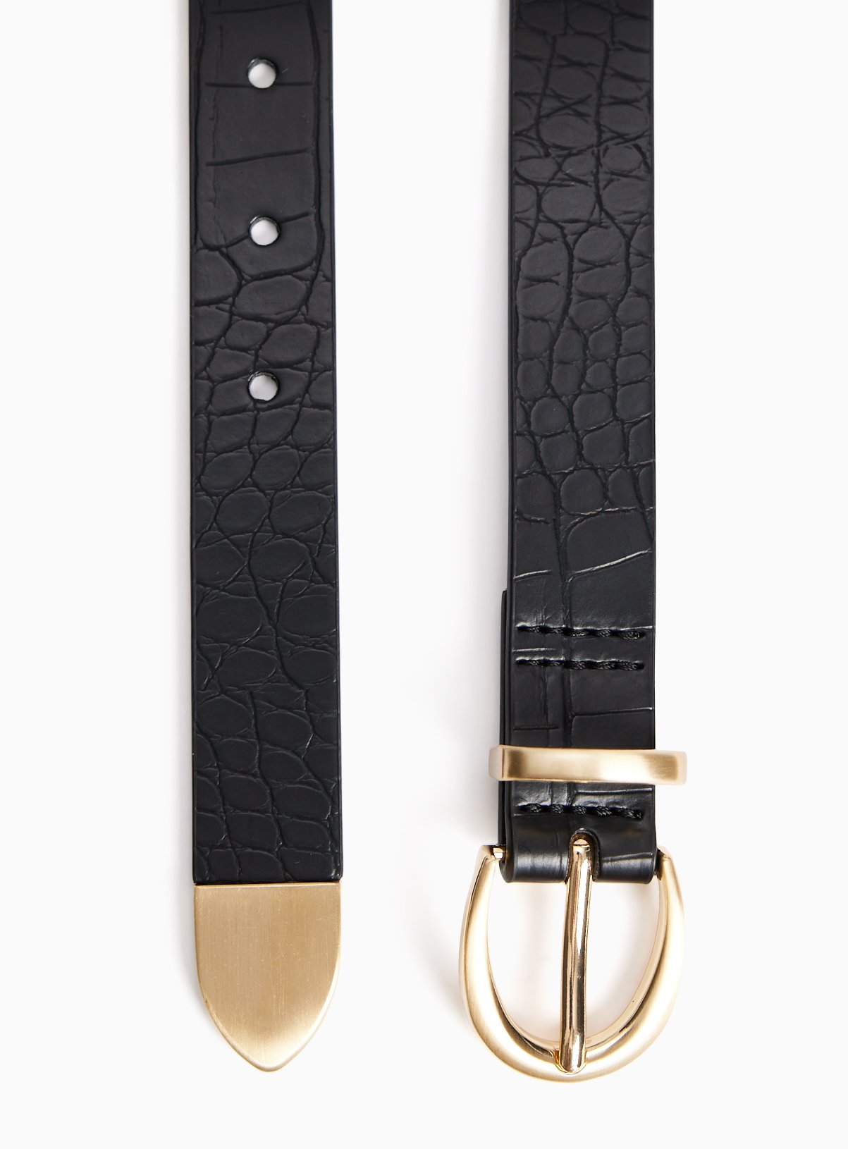 Buy Matte Black Croc Belt L | Belts | Argos