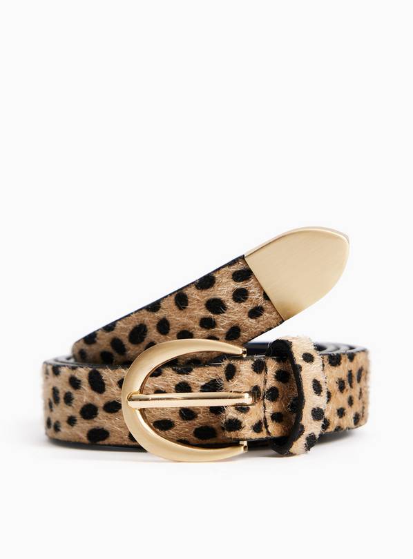 Cheetah Print Faux Pony Skin Belt S