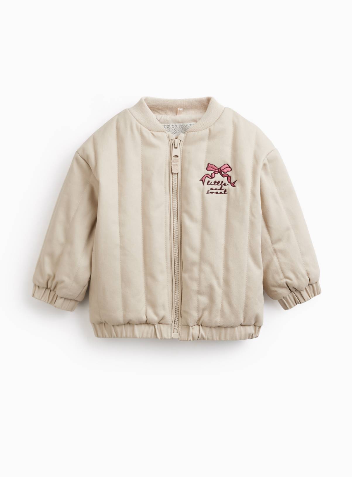 Stone Quilted Bow Jacket 6-9 months - Image 1