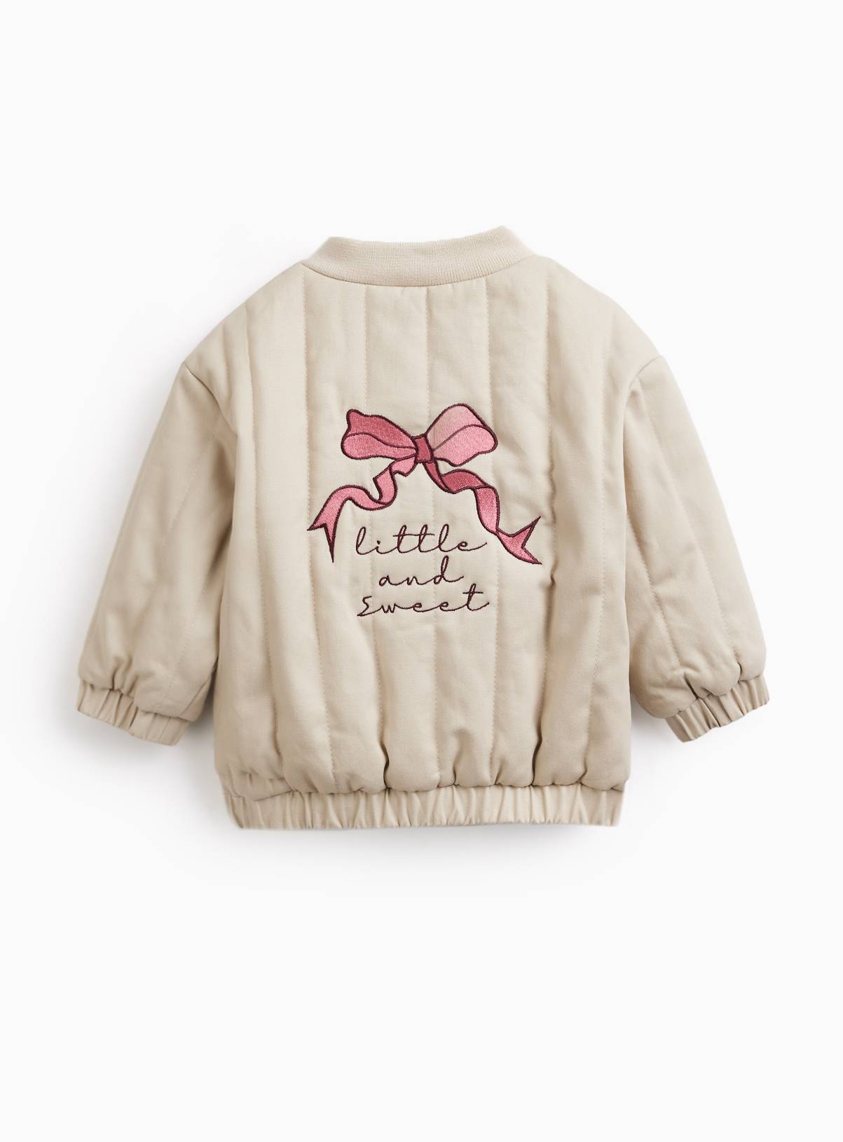 Stone Quilted Bow Jacket 6-9 months - Image 2