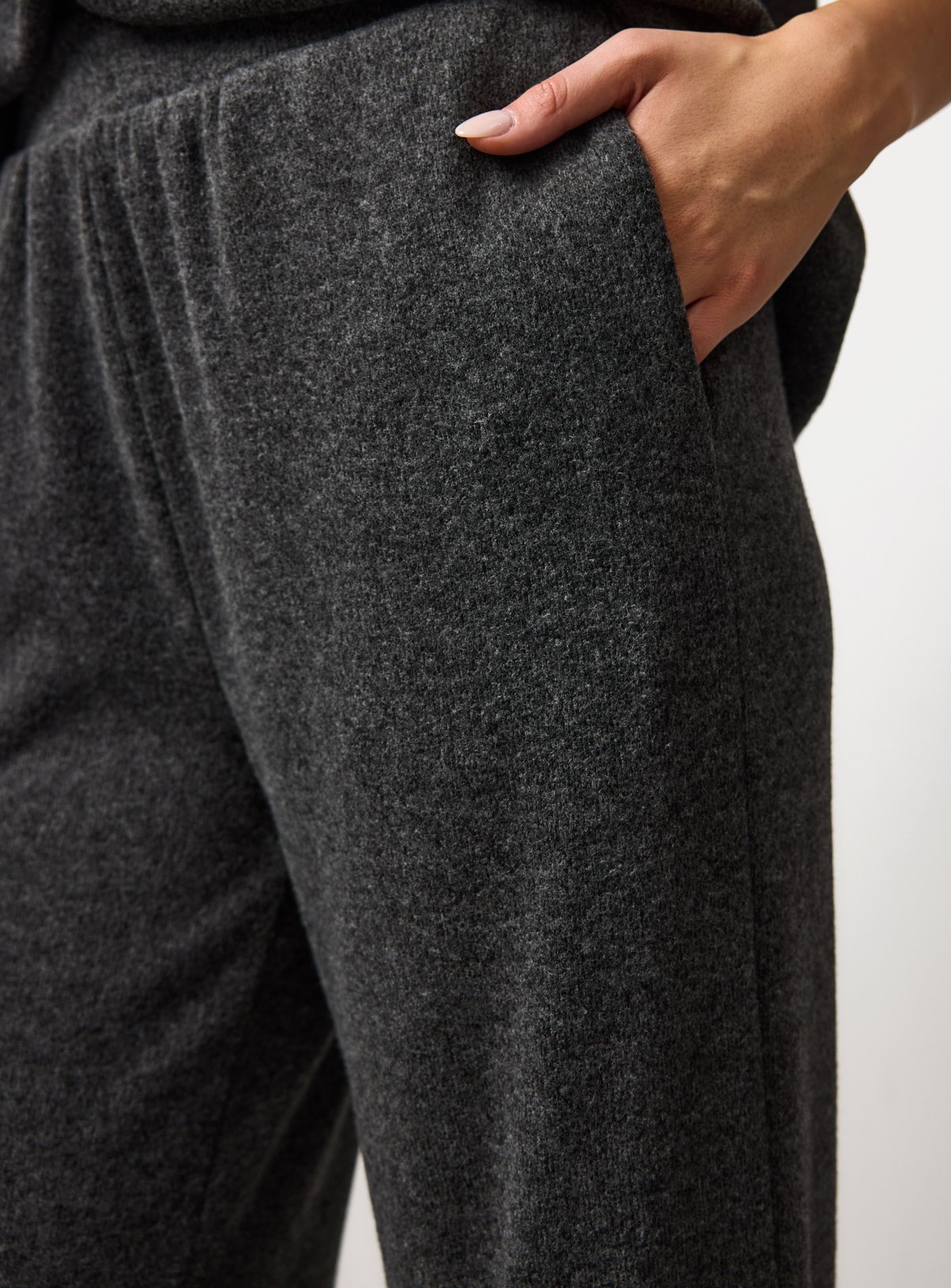 Grey Soft Touch Wide Leg Joggers S - Image 2 thumbnail
