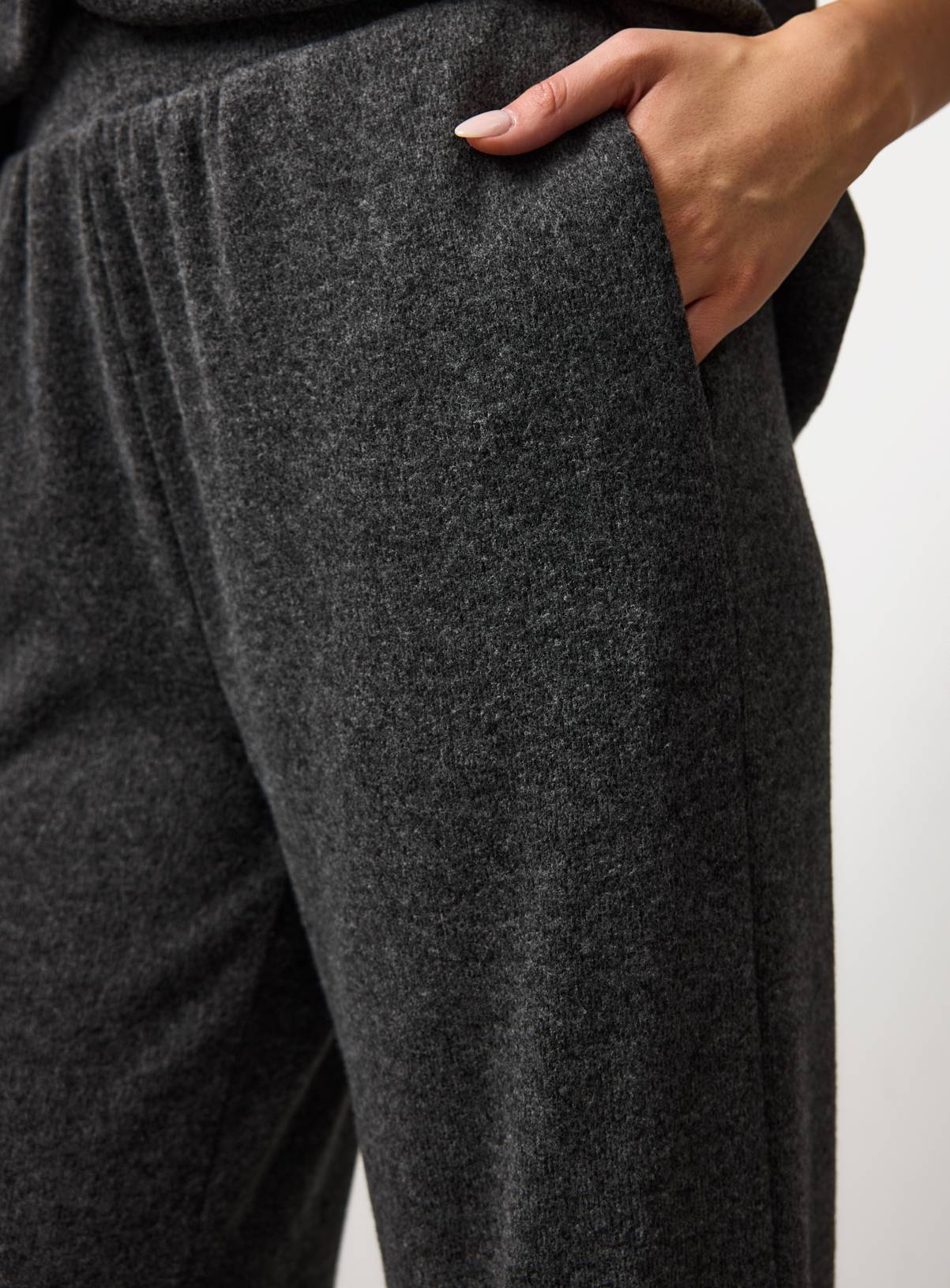 Grey Soft Touch Wide Leg Joggers S - Image 2