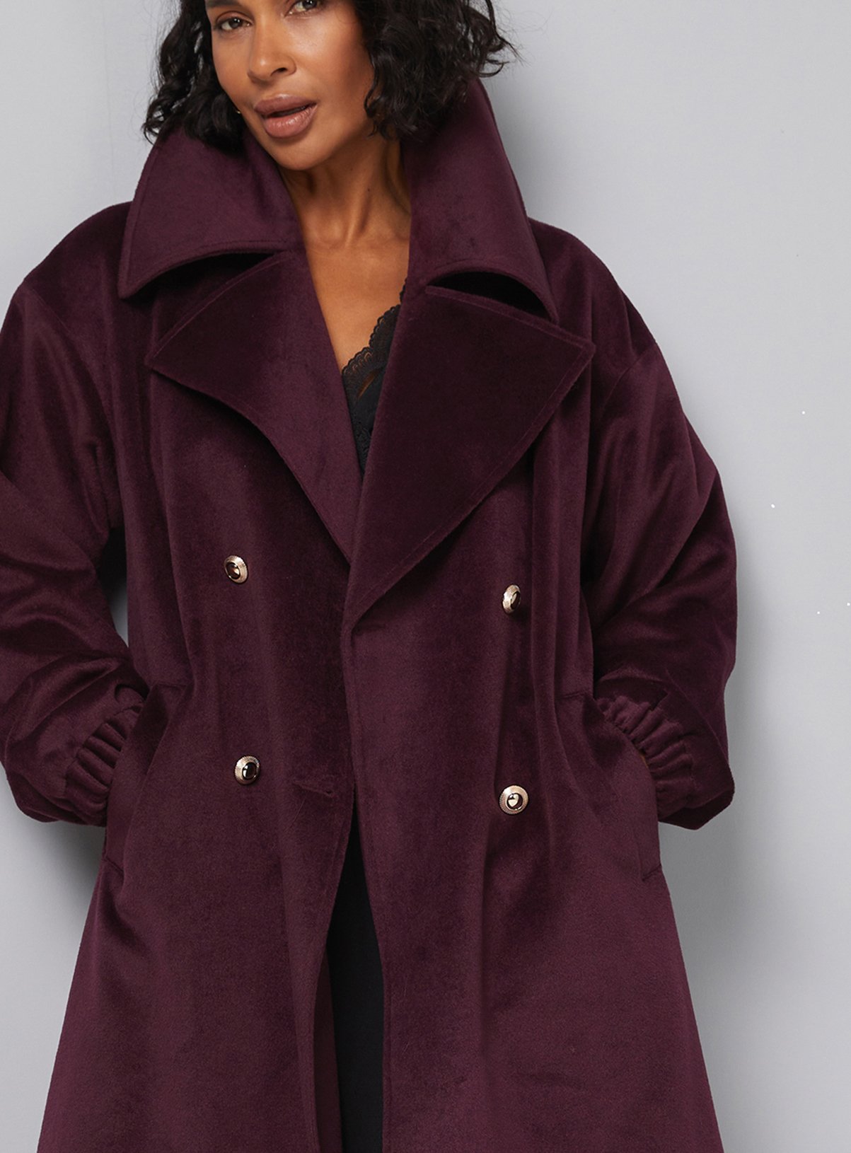 WALLIS Elastic Cuff Collar Detail Maxi Coat 20 - Image 2 thumbnail