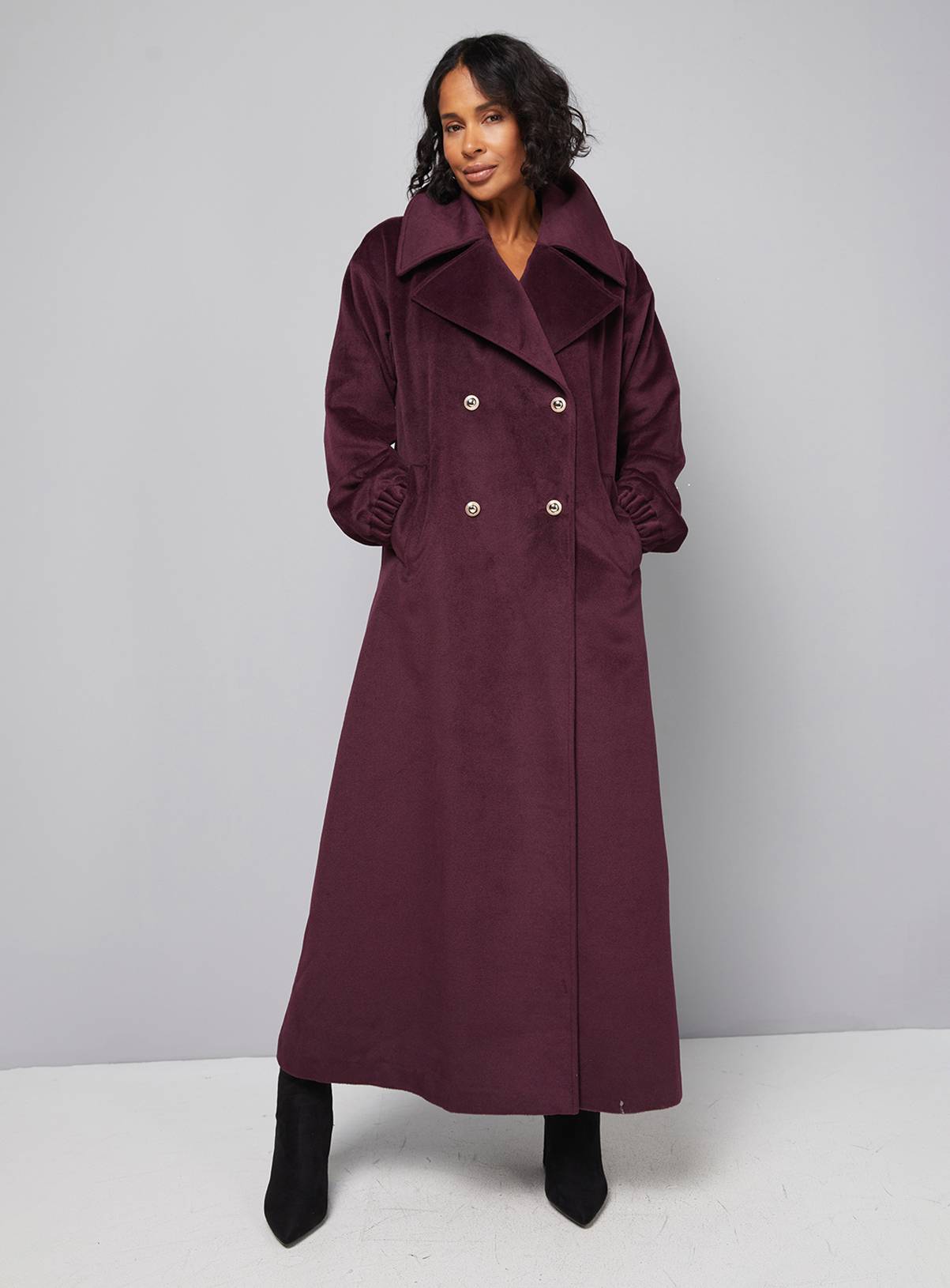 WALLIS Elastic Cuff Collar Detail Maxi Coat 20 - Image 4