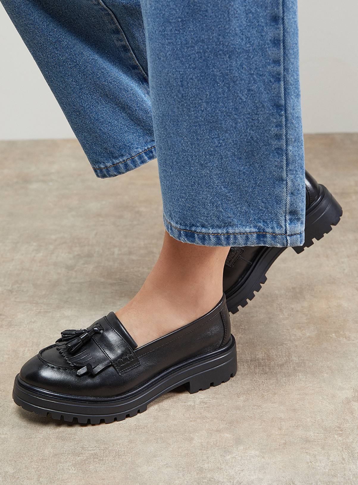 OASIS Brooker Leather Tassel Chunky Loafers 3 - Image 1