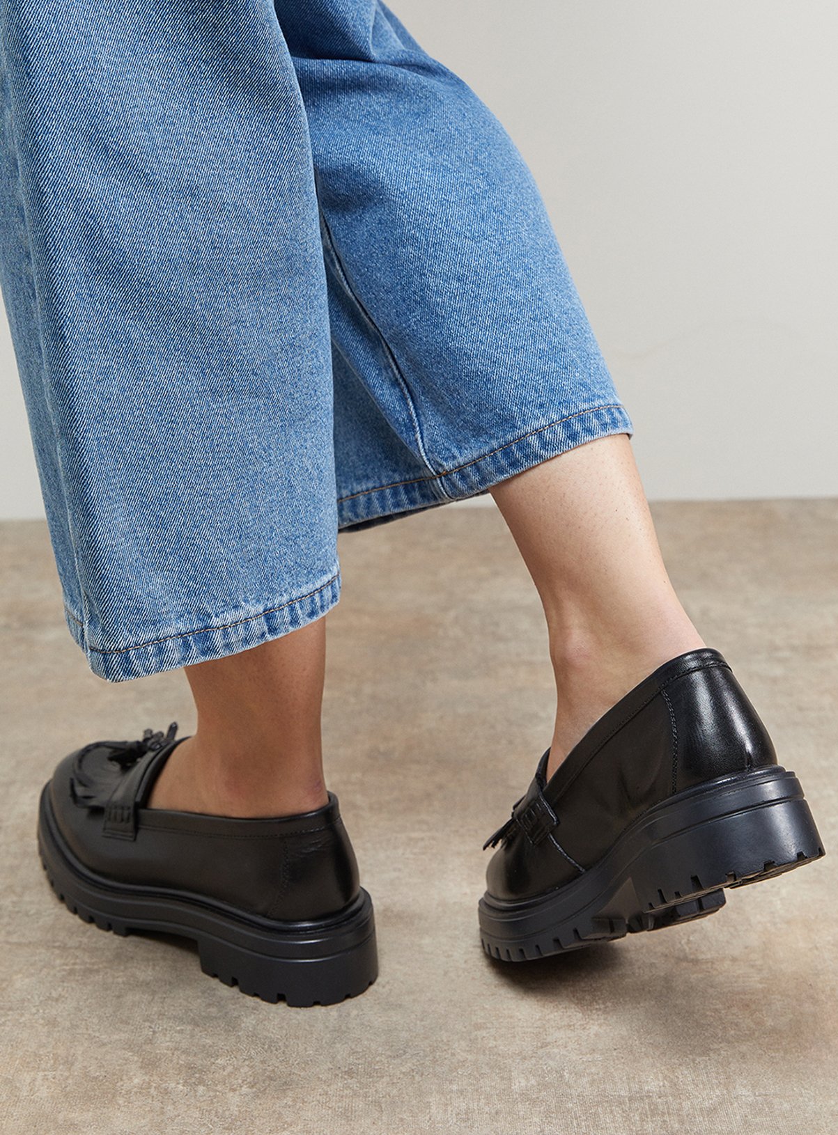 OASIS Brooker Leather Tassel Chunky Loafers 3 - Image 3 thumbnail